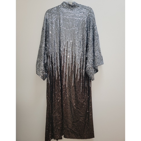 FREE PEOPLE Party On Sequin Kimono Jacket Duster - Picture 6 of 11